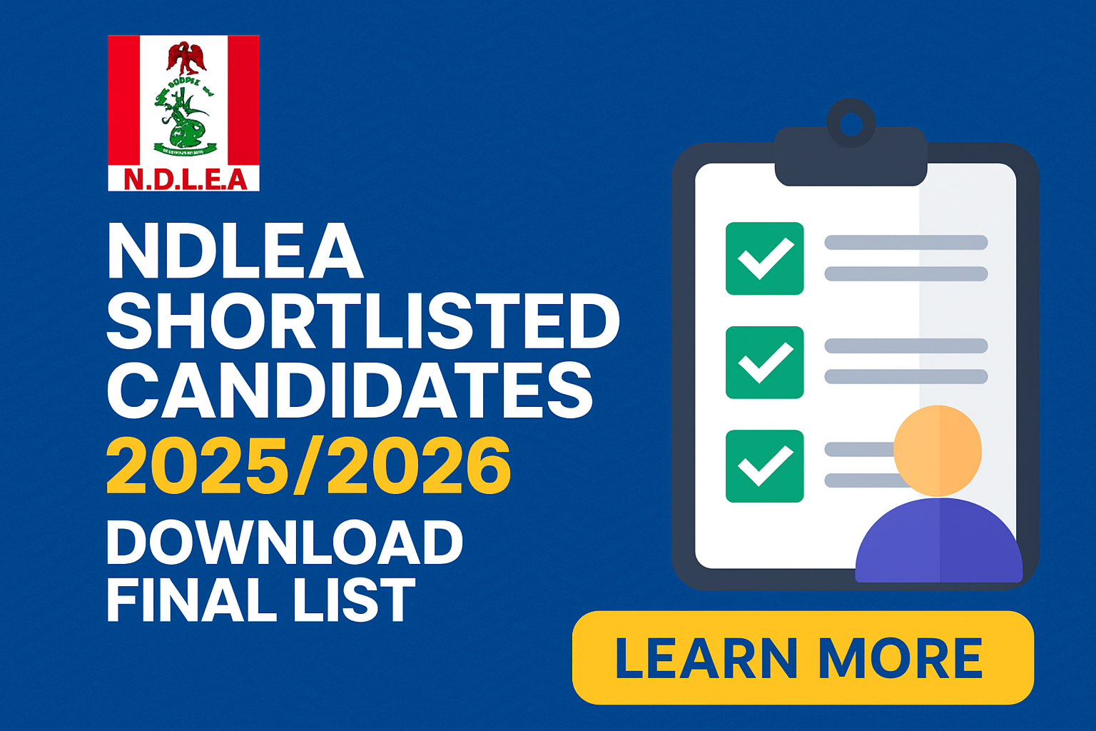 NDLEA Shortlisted Candidates