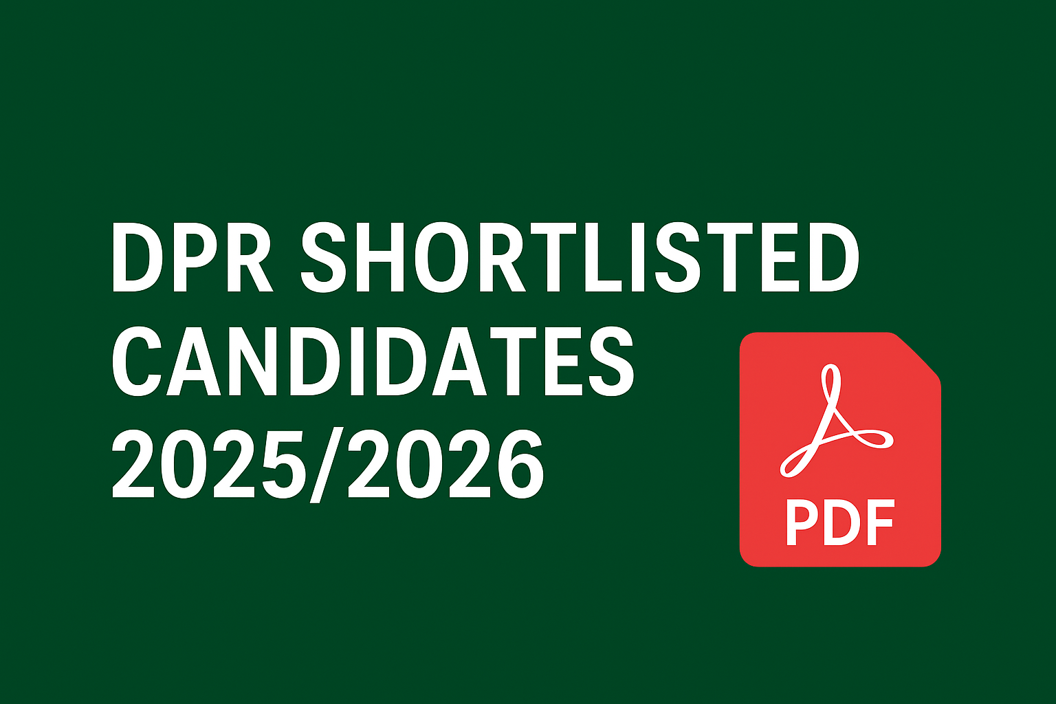 DPR Shortlisted Candidates